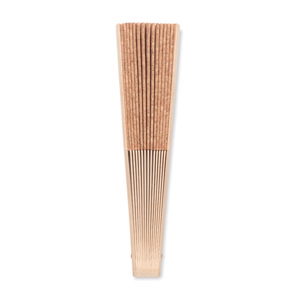 MB - Wood hand fan with cork fabric Fanny Cork