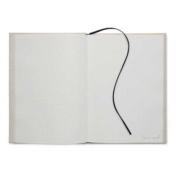 A5 grass paper hard cover notebook with your design printed sheets - Black 6 C / Black 6 C