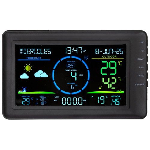 WIRELESS WEATHER STATION WITH WIND SPEED ANDRAIN GAUGE “EOLO”