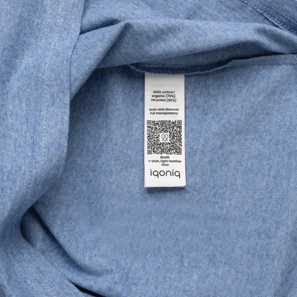 Tričko IQONIQ Brett z recykl. bavlny - Light Heather Blue / XXS
