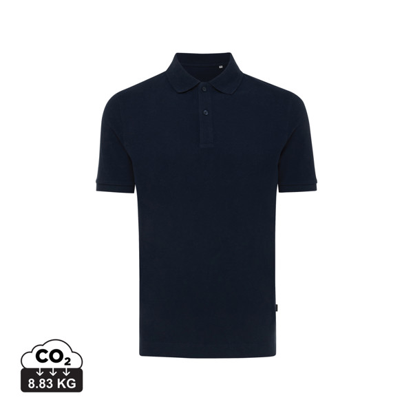 Polo en coton piqué et recyclé Iqoniq Yosemite - Bleu Marine / XS
