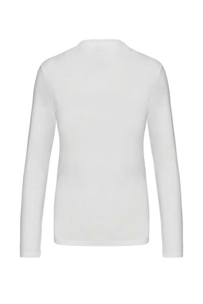 Ladies' Long-Sleeved V-Neck T-Shirt - White / L