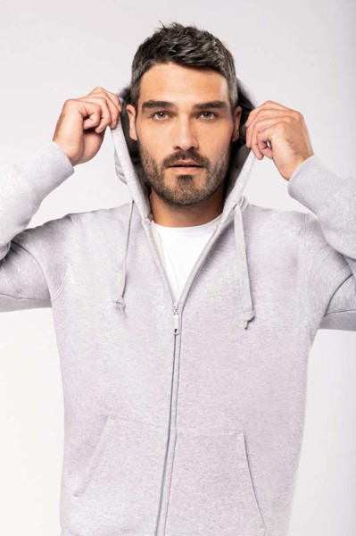 Full Zip Hooded Sweatshirt - Light Royal Blue / M