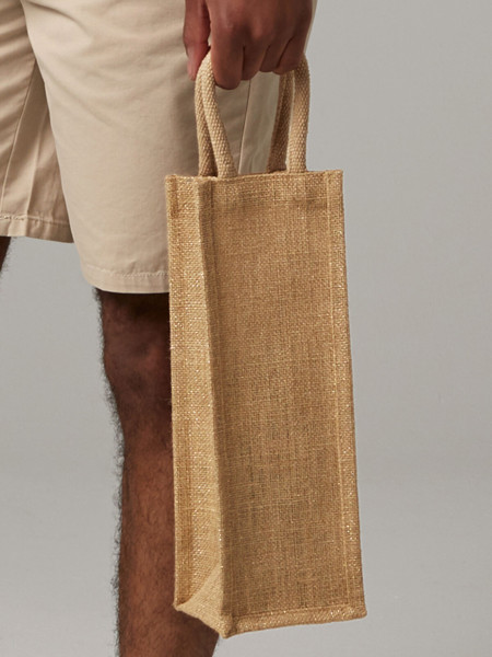 Shimmer Jute Bottle Bag