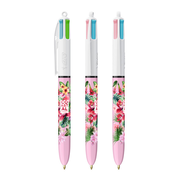 BIC® 4 Couleurs® Fashion ballpen - Blanc/Violet Pastel