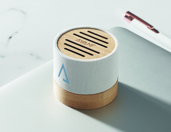 Bamboo RPET wireless speaker Bool - White