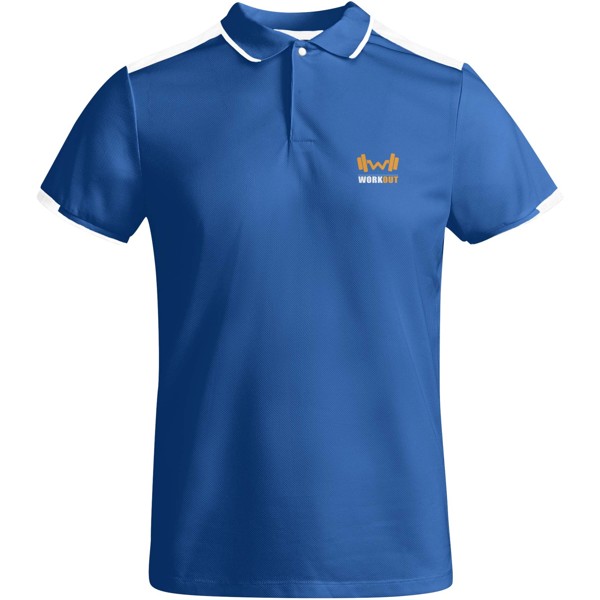 Polo de sport Tamil à manches courtes pour enfant - Bleu royal / Blanc / 16