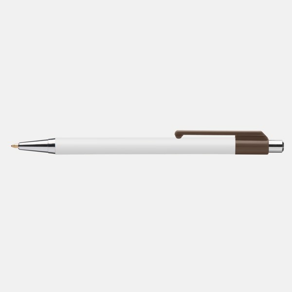 Stylo Astaire chrome avec embout coloré - Marron / Impression 360