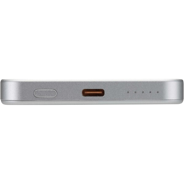 Avis 5000 mAh RCS recycled aluminium magnetic power bank - Silver