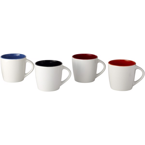 Tazza in ceramica Aztec da 340 ml - Bianco / Arancione