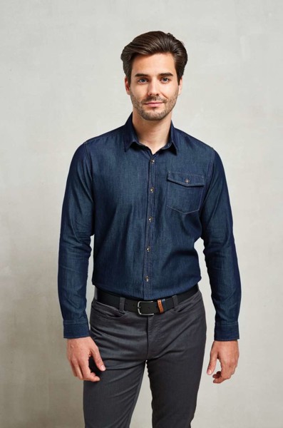 Men’S Jeans Stitch Denim Shirt - Black Denim / S