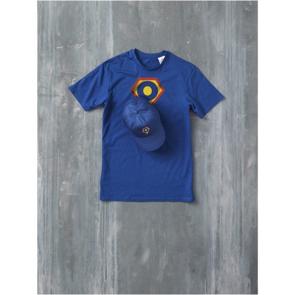 Boné de algodão 5 painéis com reforço e fecho aderente de 175 g/m² Feniks - Azul