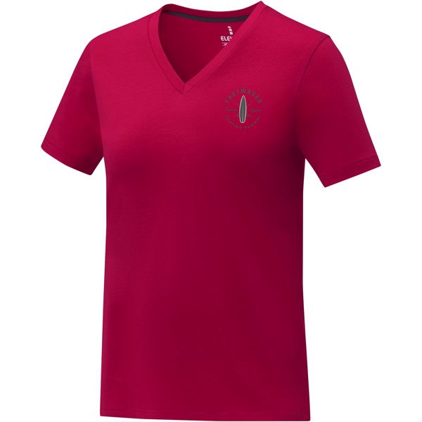 T-shirt Somoto manches courtes col V femme - Rouge / XL
