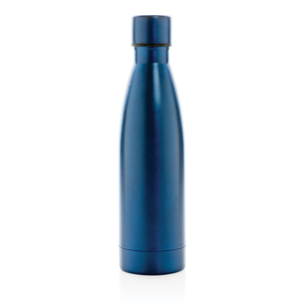 Bouteille iso couleur pleine en acier inoxydable recyclé RCS - Bleu Marine