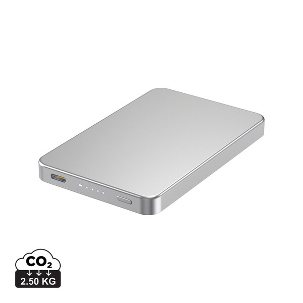 Urban Vitamin Marin 5000mAh magnetic 15W wireless powerbank - Zilver