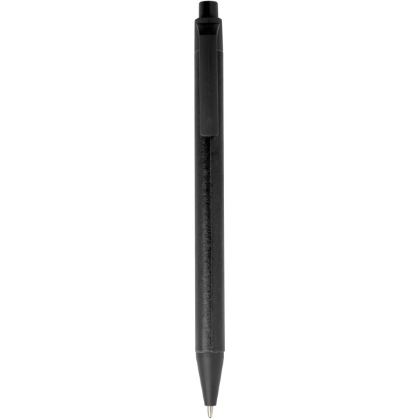 Chartik monochromatic recycled paper ballpoint pen with matte finish (black ink) - Black