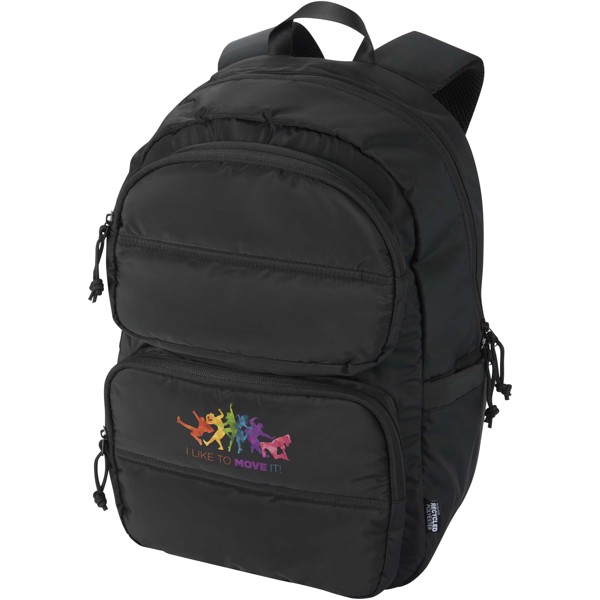 Puffer 15,6" GRS gerecycleerde laptoptas 18L - Zwart
