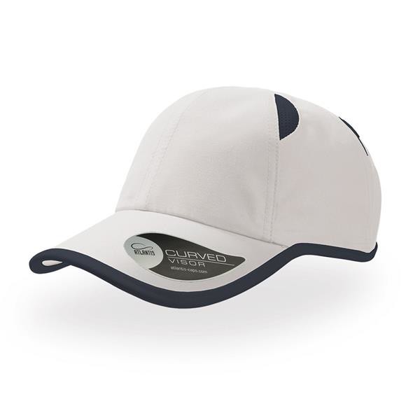 Boné Gym, 100% Microfibra De Poliéster - Branco E Azul Marinho