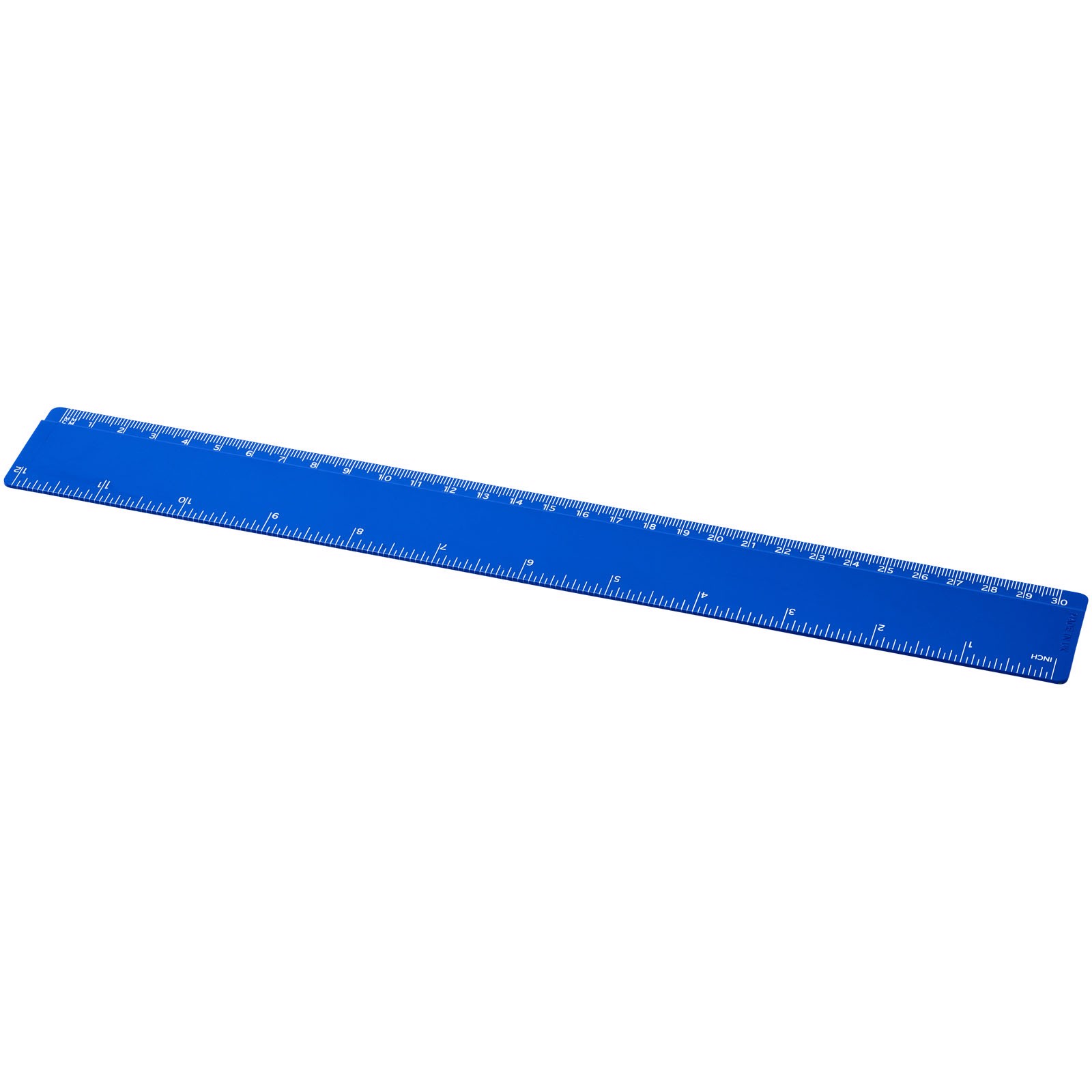 Linijka Renzo o długości 30 cm wykonana z tworzywa sztucznego - Niebieski