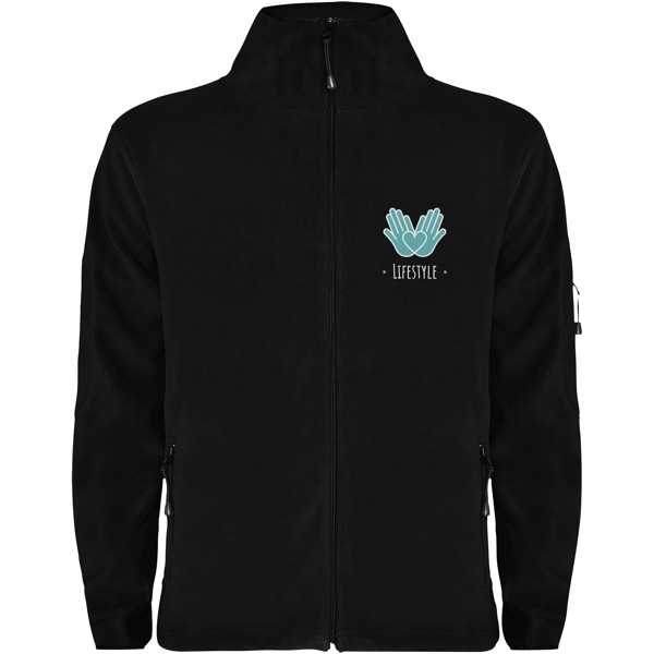 Luciane men's full zip fleece jacket - Solid Black / XL