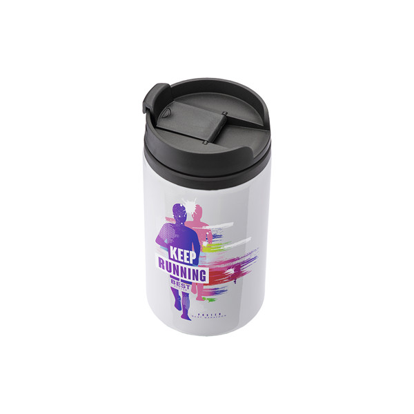 Sublimating Metal Mug With Plastic Inner Wall, Lid And Handle