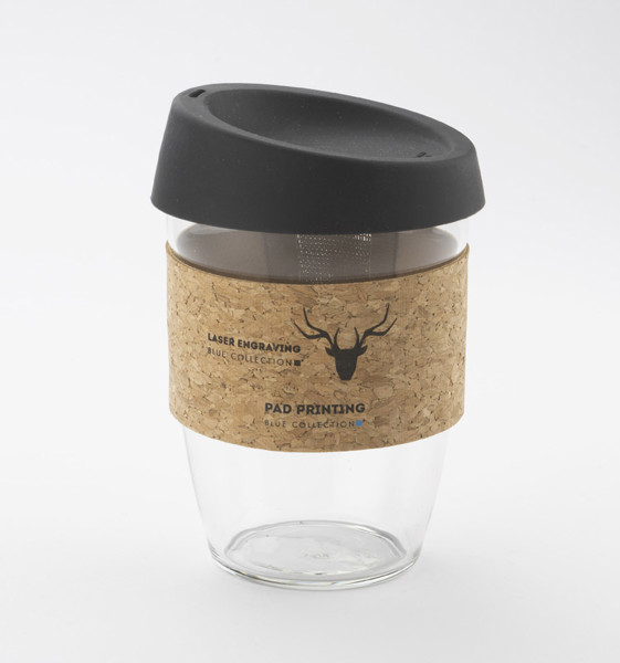 Glass mug SKLO 380 ml - black