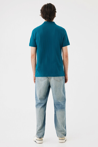 Polo tričko IQONIQ Yosemite z recykl. bavlny - Dark Teal / XS