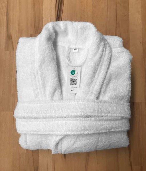Olima Terry Bathrobe - White / M/L