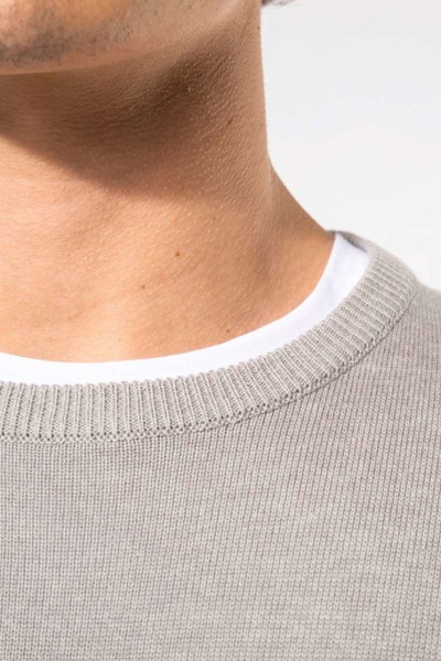 Men's Crew Neck Jumper - Grey Melange / 2XL