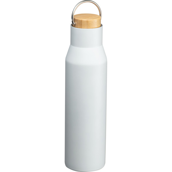 Drinking bottle made from recycled stainless steel MIRELLA - White