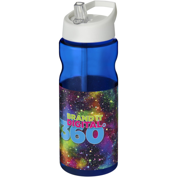 Gourde de sport H2O Active® Base Tritan™ de 650 ml avec couvercle à bec verseur - Bleu / Blanc