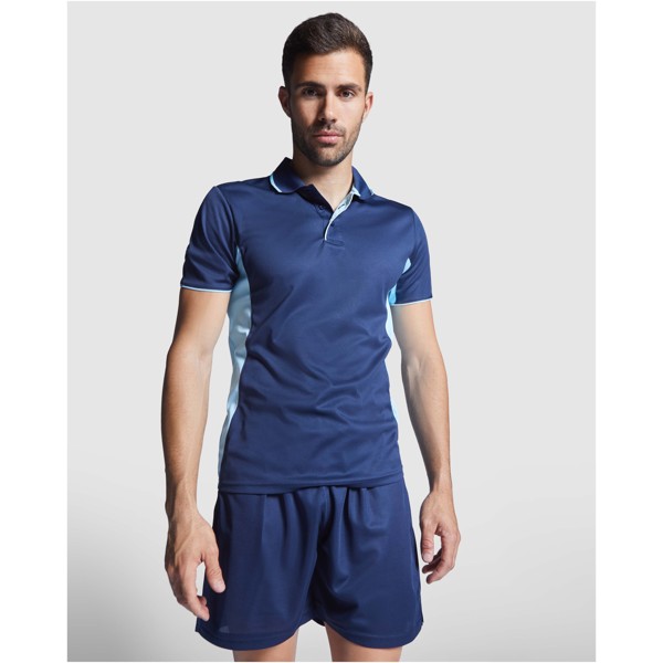 Polo a maniche corte unisex Montmelo - Bianco / Blu royal / L