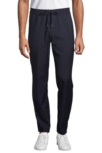 CALÇAS DE FATO COM CINTURA ELÁSTICA PARA HOMEM - NEOBLU GERMAIN MEN - Azul escuro 