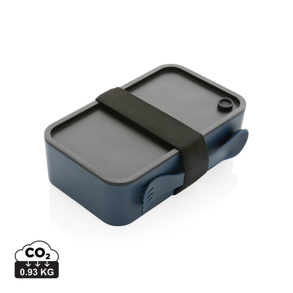 Lunch box avec cuichette en rPP GRS - Bleu Marine