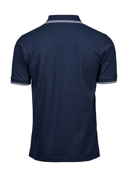 Luxury Stripe Stretch Polo - White / Navy / 3XL