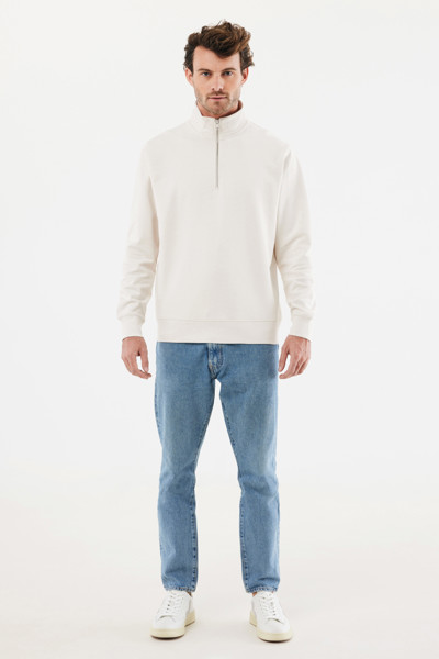 IQONIQ Elgon recycled cotton quarter zip sweater - Ivory White / XXL
