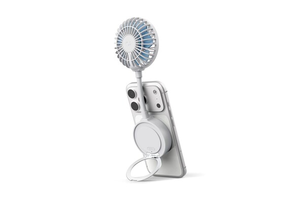 Fresh 'n Rebel Wireless Magnetic Fan with Phone Stand - White