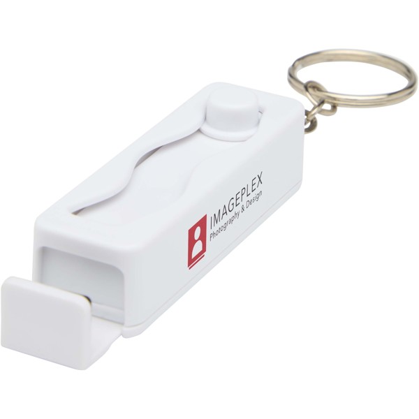 Aggia Telefonladestation aus recyceltem Kunststoff mit Fidget-Toy - weiss