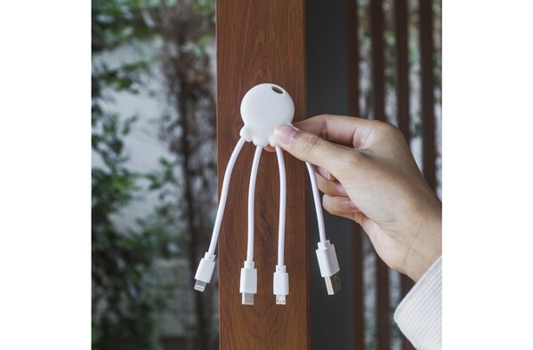 Xoopar Eco polnilni kabel, reciklirana plastika, RPET - Bela