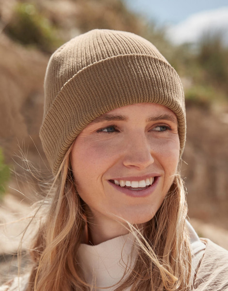 Polylana® Ribbed Beanie - Biscuit / ONE SIZE