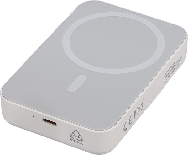 Gerecyclede draadloze oplader powerbank Meno - wit