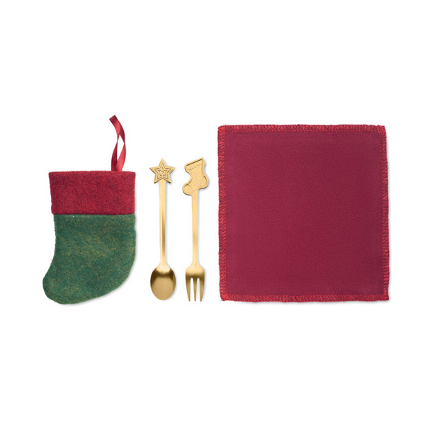 Christmas dessert cutlery set Hollyware