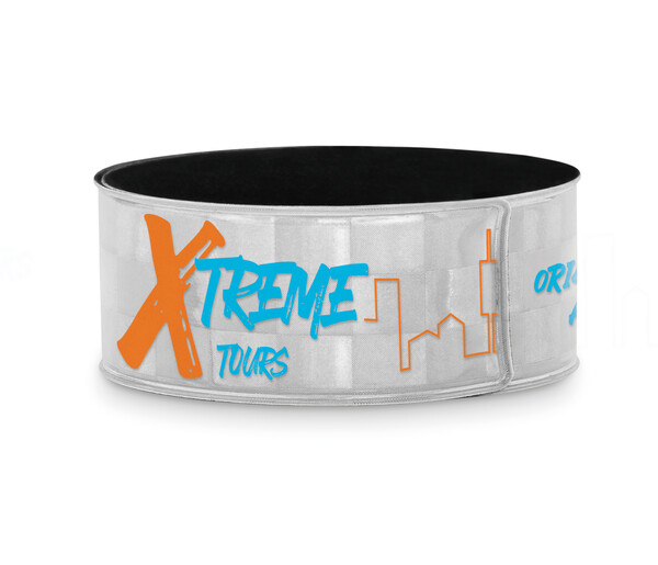 Reflective safety slap band with chequered surface (EN17353) - Chequered Silver