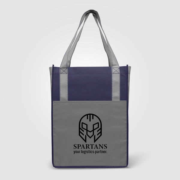 Victor - Non-Woven Tote Bag - Navy Blue / Silkscreen