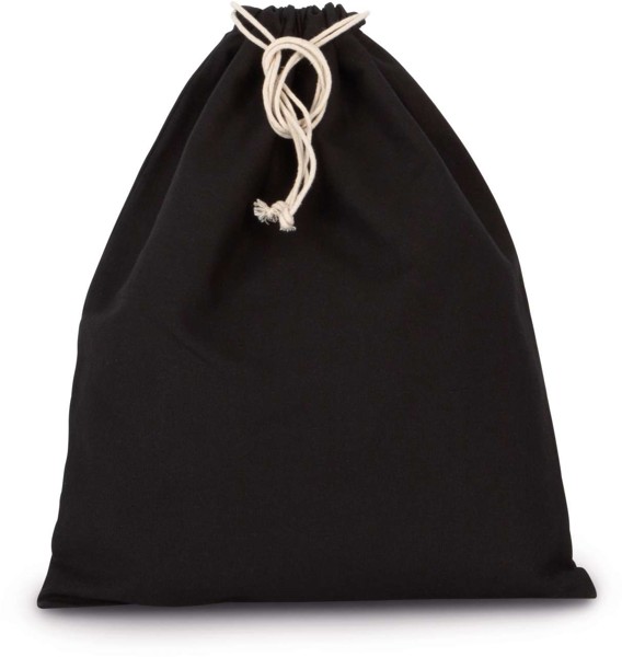 Cotton Bag With Drawcord Closure - Large Size - Black