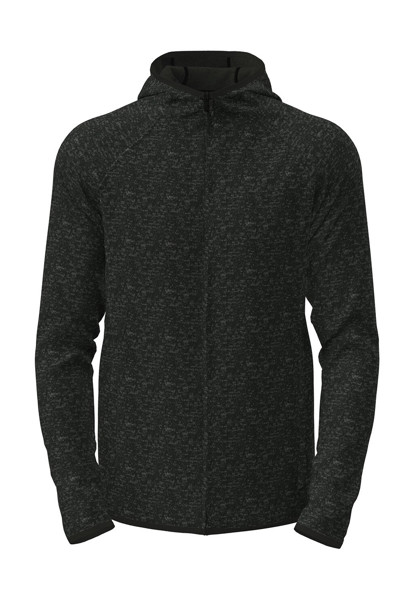 Lux Hooded Knit Fleece Jacket For Men - Black Opal Heather / 3XL