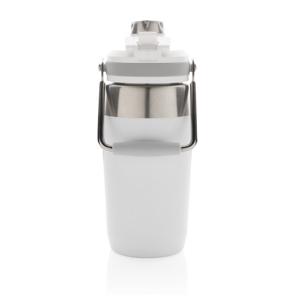 Vacuum stainless steel dual function lid bottle 500ml - White