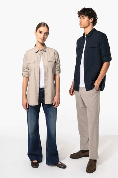 Ladies' Long-Sleeved Safari Shirt - White / XL