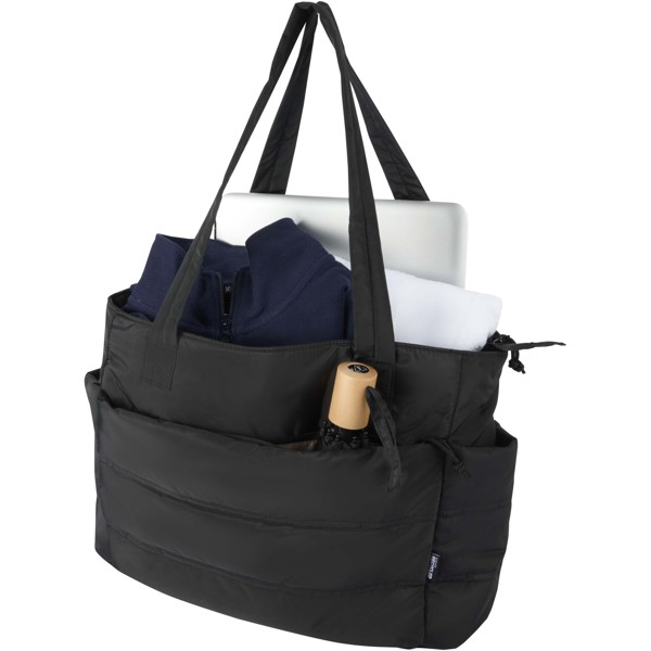 Puffer 15,6" GRS gerecycleerde laptopdraagtas 18L - Zwart