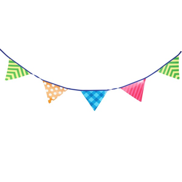 Garland With 4 Pvc Flags, 21X16 Cm, Per Meter, Customizable.